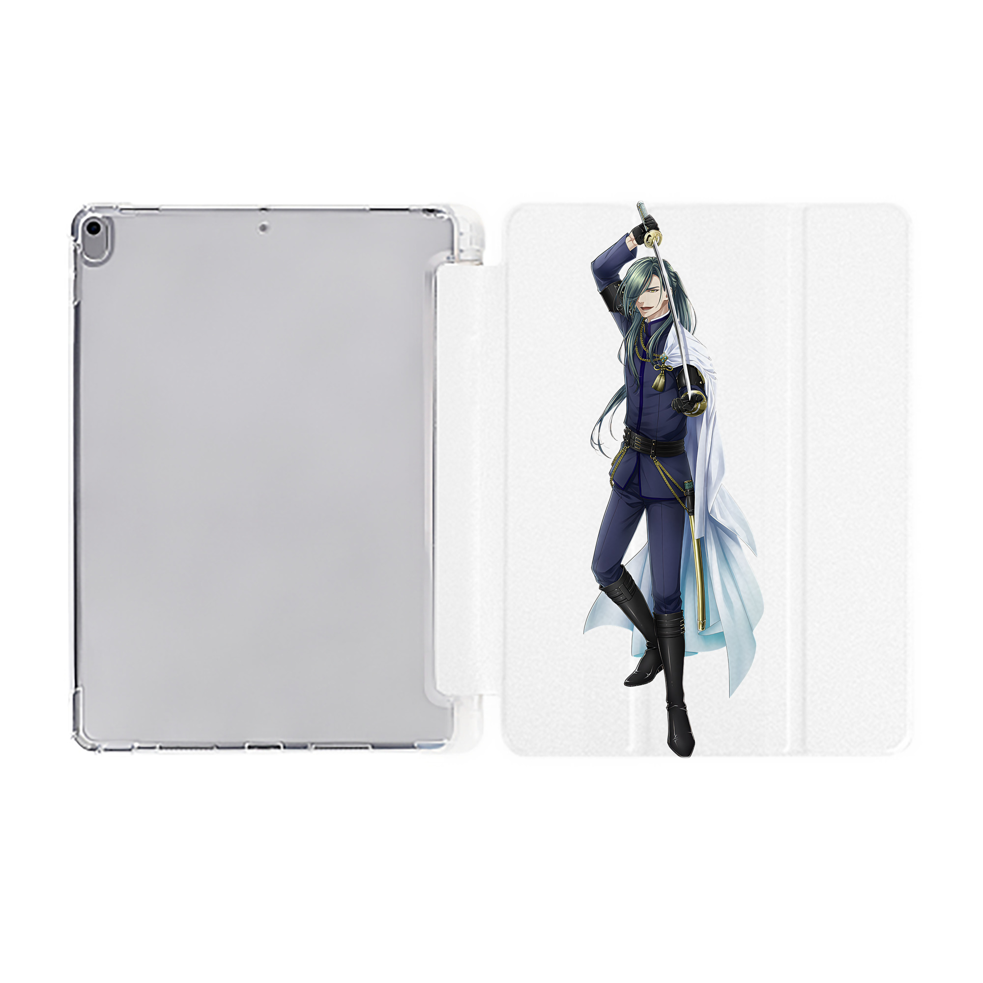 （画像用） 刀剣乱舞 Touken Ranbu IPad ケース ペン収納付き 三つ折りスタンド PUレザー×シリコン 対応機種9.5/10.5/10.9インチ
